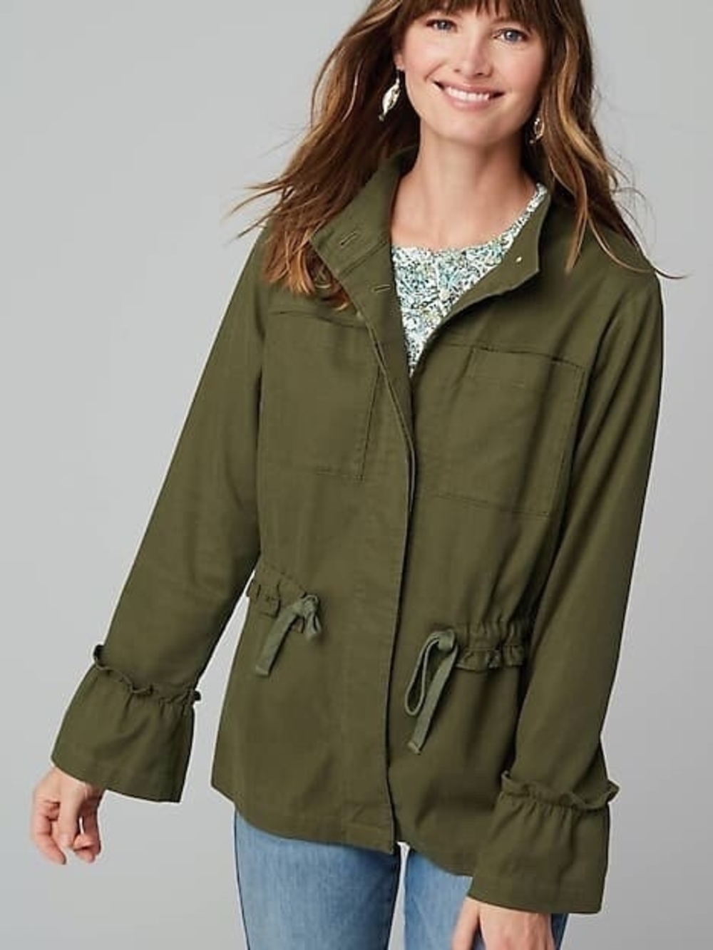 J Jill NWT Olive Drawstring Utility Jacket - Women 2X
